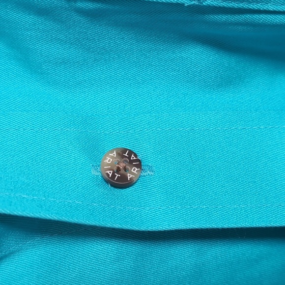 Ariat Turquoise Cotton Long Sleeve Collared Button Up Size Extra Large - Picture 4 of 7